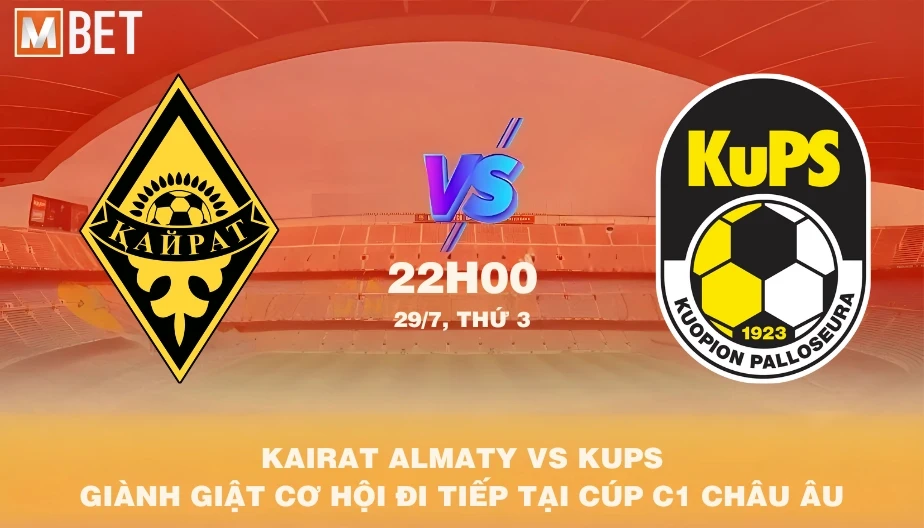 MBET Nhận Định Bóng Đá Kairat Almaty Vs KuPS 22h00 29/07/2025